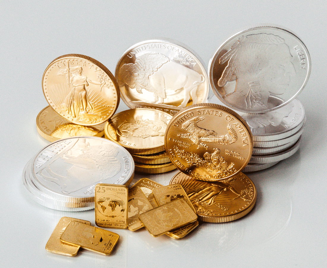 gold and silver coins