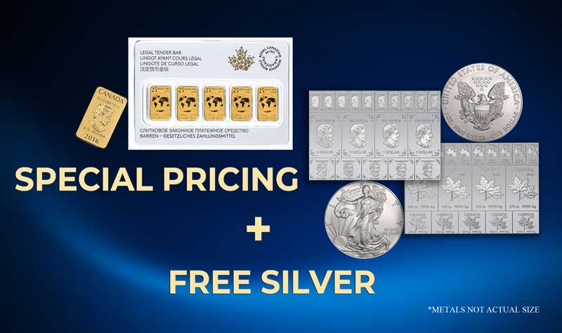 This Gold Deal Includes 7 oz of FREE Silver Deal of the Week Image
